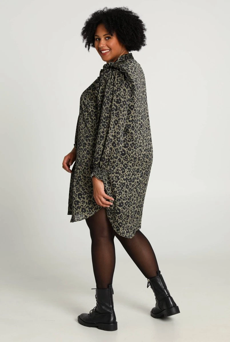 Paprika Korte Volantjurk Met Dierenprint En Smokwerk 10 Paprika Korte Volantjurk Met Dierenprint En Smokwerk - Afbeelding 8