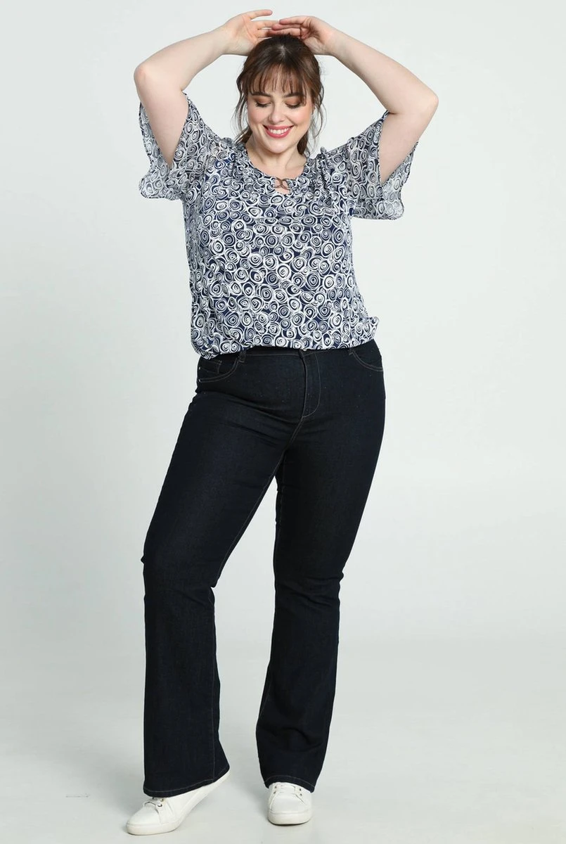 Paprika Bedrukt T-shirt In Voile Met Elleboogmouwen 5 Paprika Bedrukt T-shirt In Voile Met Elleboogmouwen - Afbeelding 3