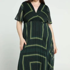 Promiss Lange Wikkeljurk Met Grafisch Motief En Lurex