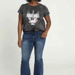 Paprika Gebleekt T-shirt Met Rockprint -Pantalonix Verkoopwinkel 807x1200 20