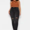 Trendyol Vrouwen Hoge Taille Mager Grote Maten Jeans