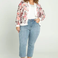 Paprika Korte, Gebloemde Bomberjack In Voile -Pantalonix Verkoopwinkel 810x1200 9