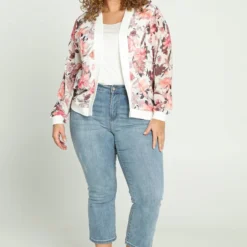 Paprika Korte, Gebloemde Bomberjack In Voile -Pantalonix Verkoopwinkel 812x1200 6