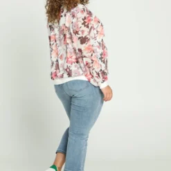 Paprika Korte, Gebloemde Bomberjack In Voile -Pantalonix Verkoopwinkel 815x1200 6