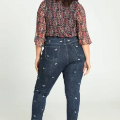 Paprika Slim 7/8-jeans 'Louise' Met Donkere, Geborduurde Vlinders Louise -Pantalonix Verkoopwinkel 816x1200 24