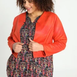 Paprika Kort, Effen Jasje Met Leereffect -Pantalonix Verkoopwinkel 817x1200 7