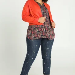 Paprika Kort, Effen Jasje Met Leereffect -Pantalonix Verkoopwinkel 817x1200 8