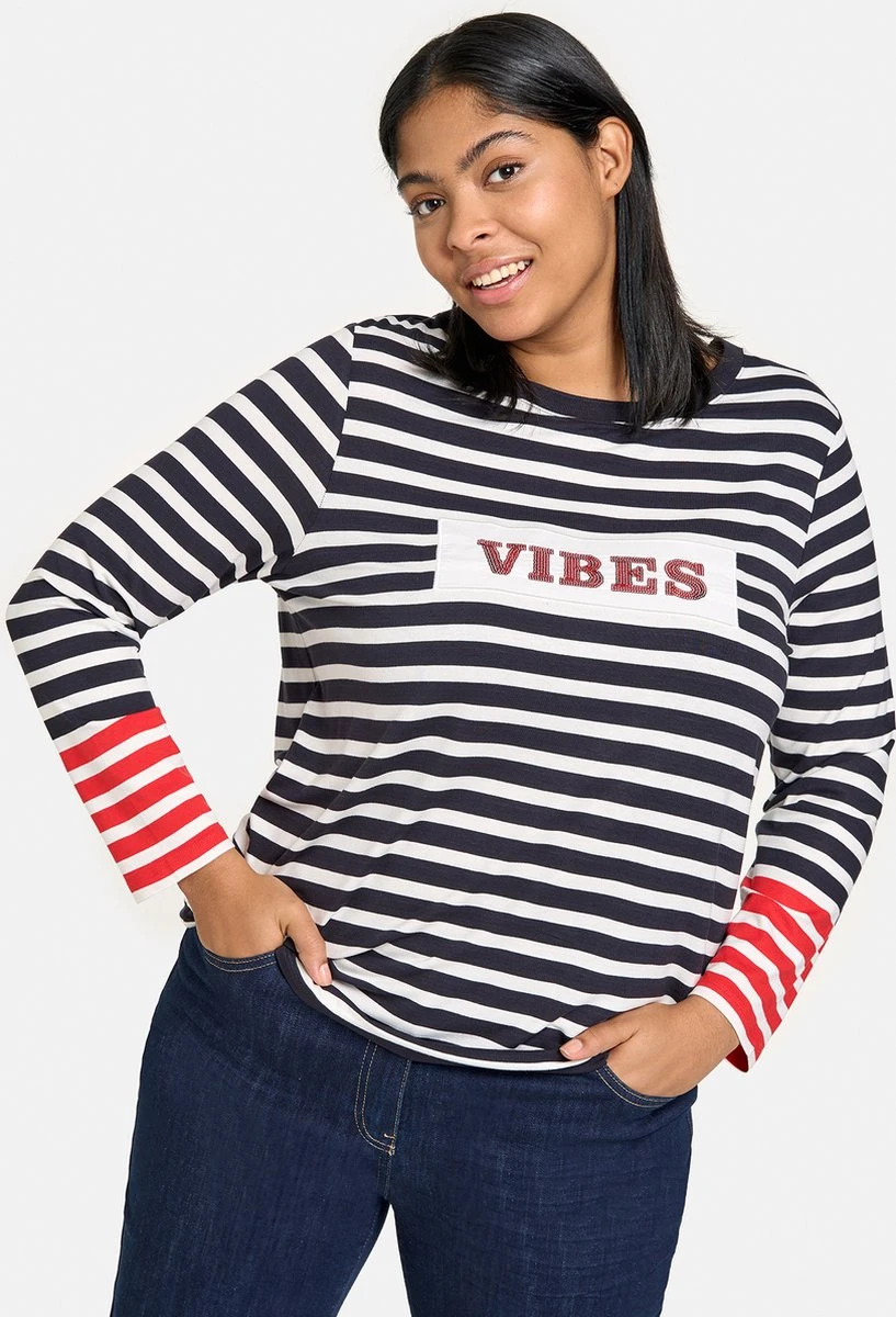 SAMOON Dames Longsleeve Navy - Offwhite Ringel-50 3 SAMOON Dames Longsleeve Navy - Offwhite Ringel-50