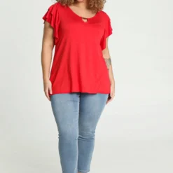 Paprika Effen T-shirt In Viscose Met Juweel Aan De Hals 21 Paprika Effen T-shirt In Viscose Met Juweel Aan De Hals -Pantalonix Verkoopwinkel 818x1200 16