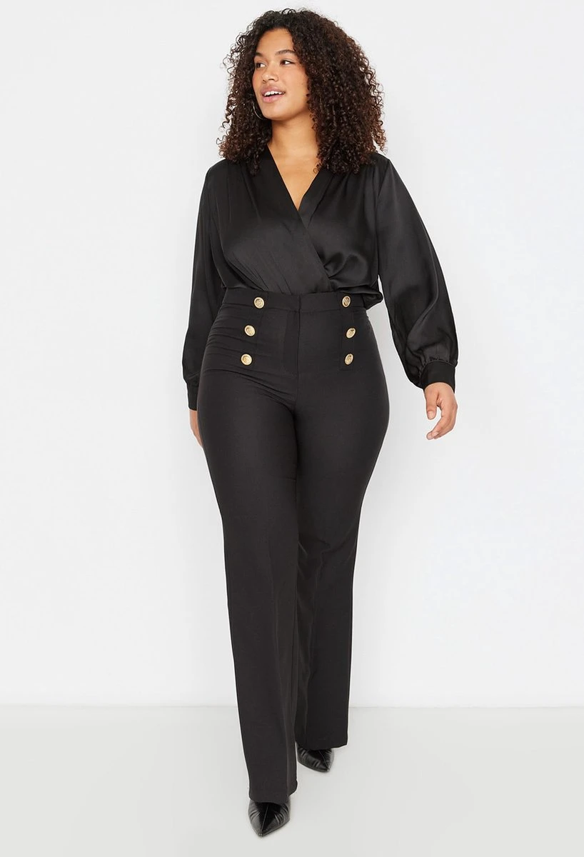 Trendyol Vrouwen Hoge Taille Mager Grote Maten Broek 3 Trendyol Vrouwen Hoge Taille Mager Grote Maten Broek