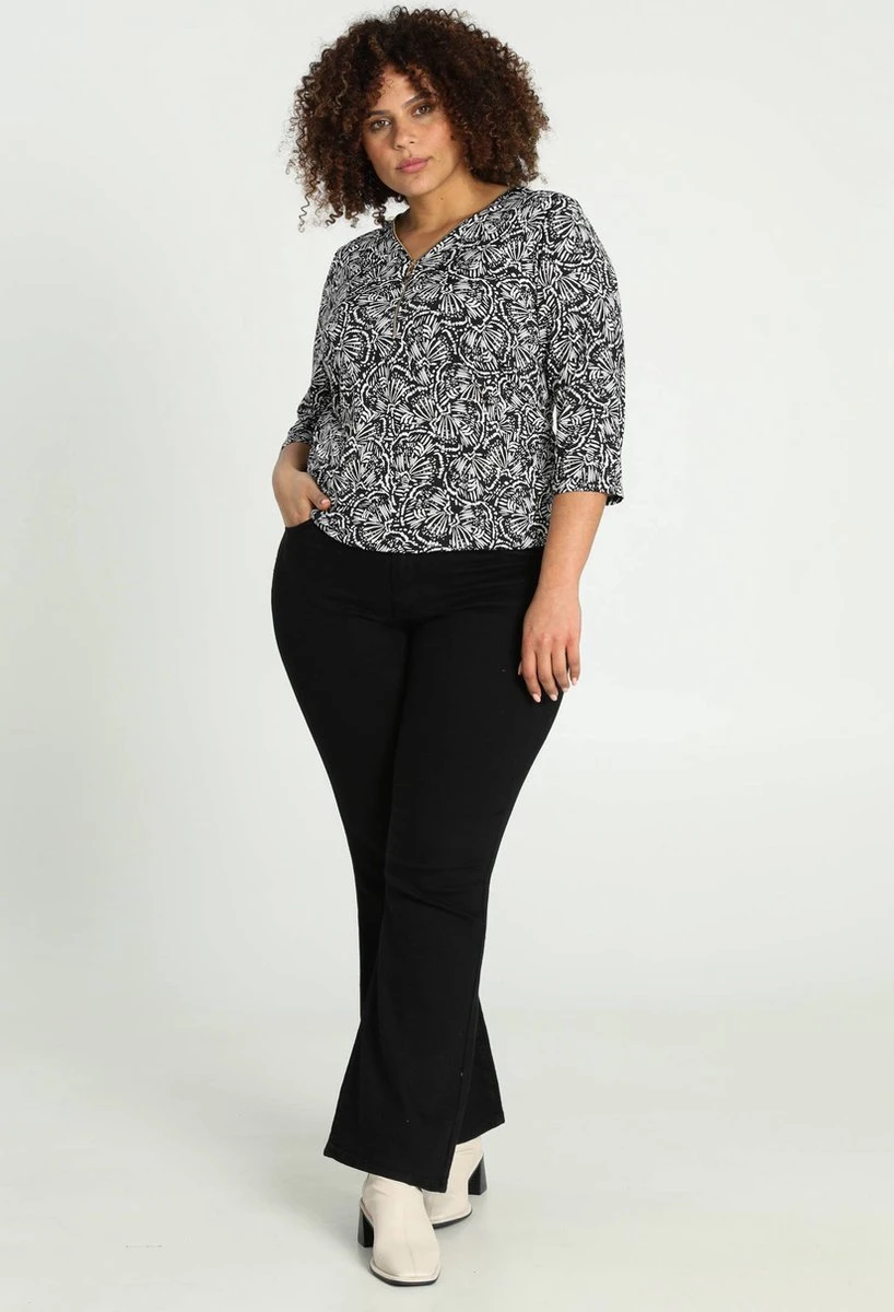 Paprika Bedrukt T-shirt Met Rits En Elastische Onderkant 8 Paprika Bedrukt T-shirt Met Rits En Elastische Onderkant - Afbeelding 6