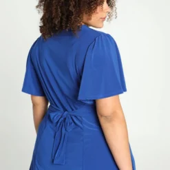 Paprika Korte, Effen Bow Jurk Met Smokwerk Op De Taille -Pantalonix Verkoopwinkel 820x1200 5