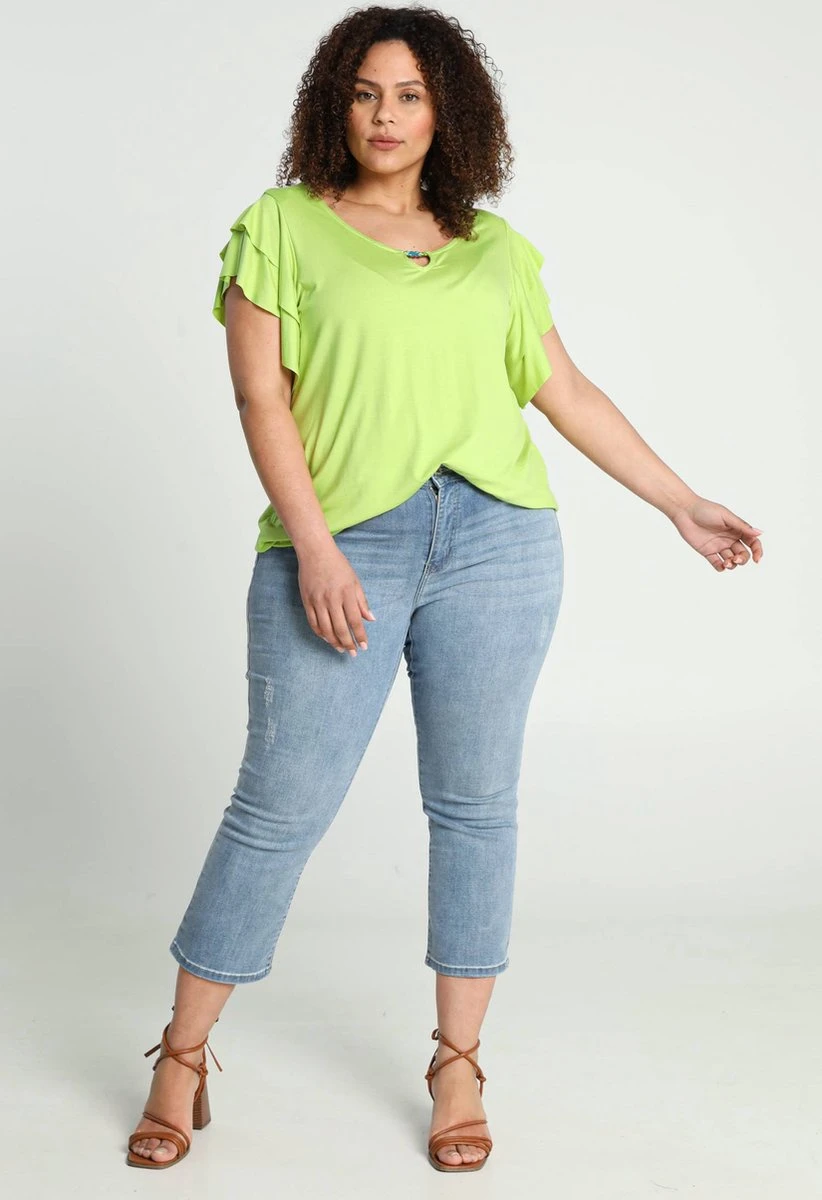 Paprika Effen T-shirt In Viscose Met Juweel Aan De Hals 11 Paprika Effen T-shirt In Viscose Met Juweel Aan De Hals - Afbeelding 9