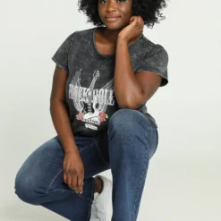 Paprika Gebleekt T-shirt Met Rockprint -Pantalonix Verkoopwinkel 822x1200 11