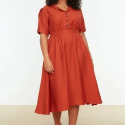 Trendyol Vrouwen Standaard Mouw Kraag A-lijn Plus Size Jurk -Pantalonix Verkoopwinkel 822x1200 4