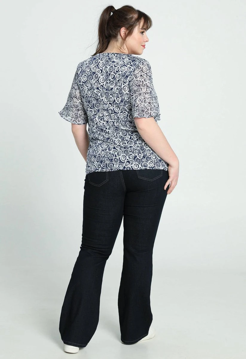 Paprika Bedrukt T-shirt In Voile Met Elleboogmouwen 4 Paprika Bedrukt T-shirt In Voile Met Elleboogmouwen - Afbeelding 2