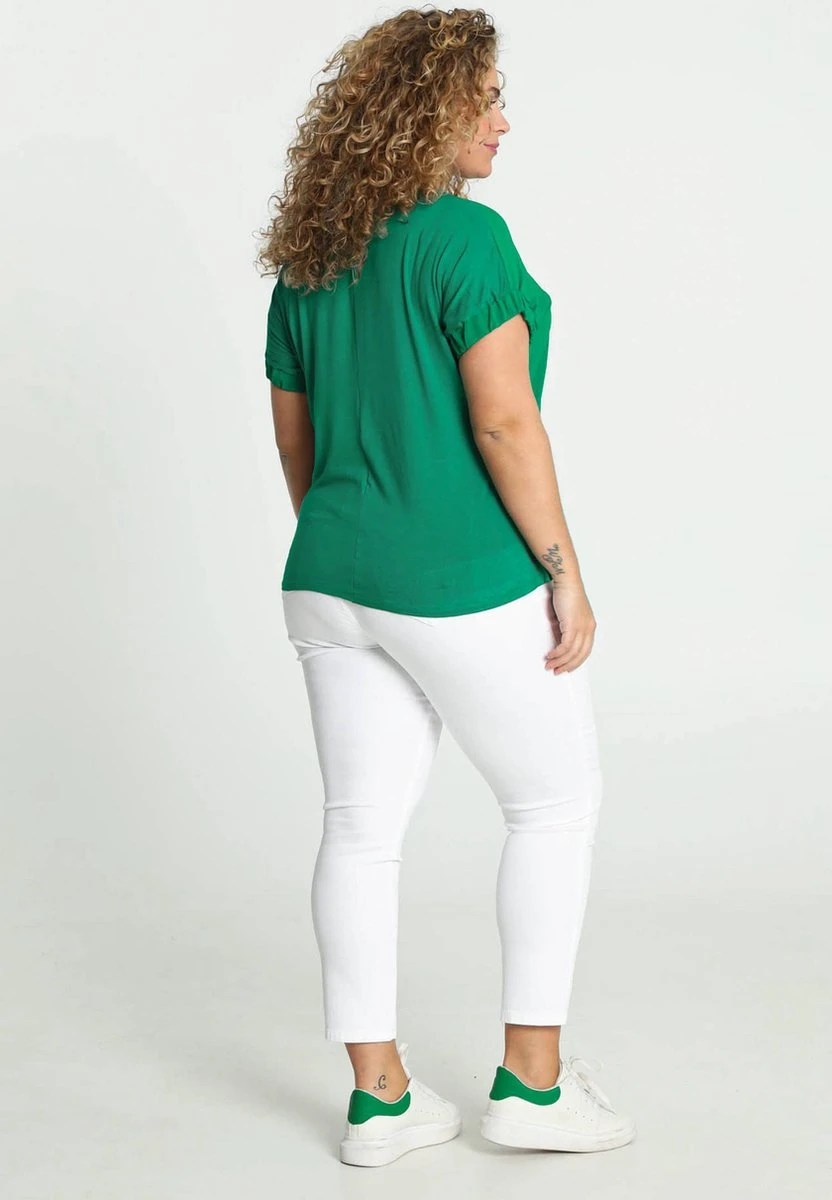 Paprika Effen T-shirt In Twee Stoffen Met Uitsparingen Bij De Kraag 12 Paprika Effen T-shirt In Twee Stoffen Met Uitsparingen Bij De Kraag - Afbeelding 10