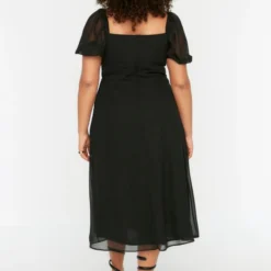 Trendyol Vrouwen Ballon Mouw Vierkante Kraag A-lijn Plus Size Jurk -Pantalonix Verkoopwinkel 837x1200 1