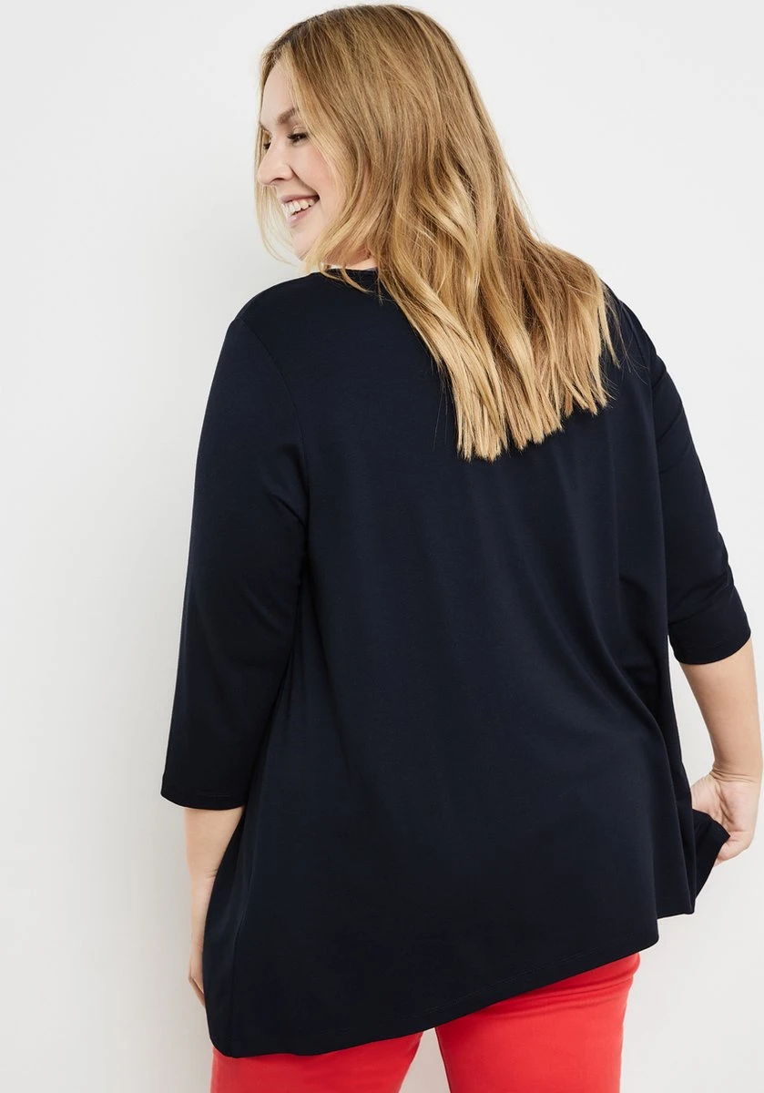 SAMOON Dames Shirt Met 3/4-mouwen Navy Gemustert-44 7 SAMOON Dames Shirt Met 3/4-mouwen Navy Gemustert-44 - Afbeelding 5