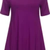 Zazou-A-lijn Shirt-korte-mouw-d.fuchsia
