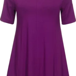 Zazou-A-lijn Shirt-korte-mouw-d.fuchsia