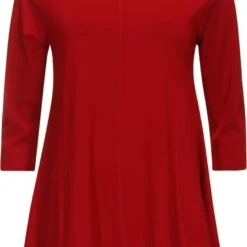 Zazou-A-lijn-shirt-driekwart-mouw-darkred
