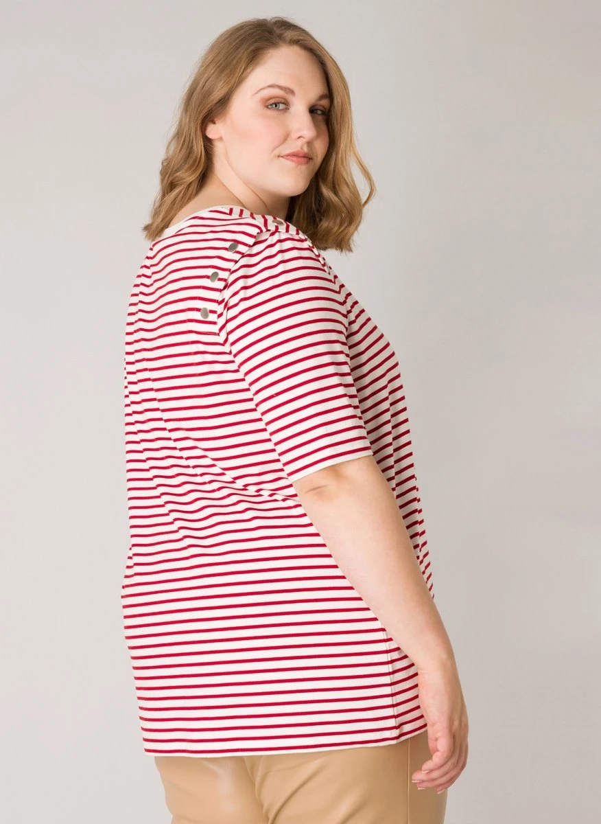 YESTA Hannalore Tops - Hot Red/Ecru - Maat X-0(44) 3 YESTA Hannalore Tops - Hot Red/Ecru - Maat X-0(44)