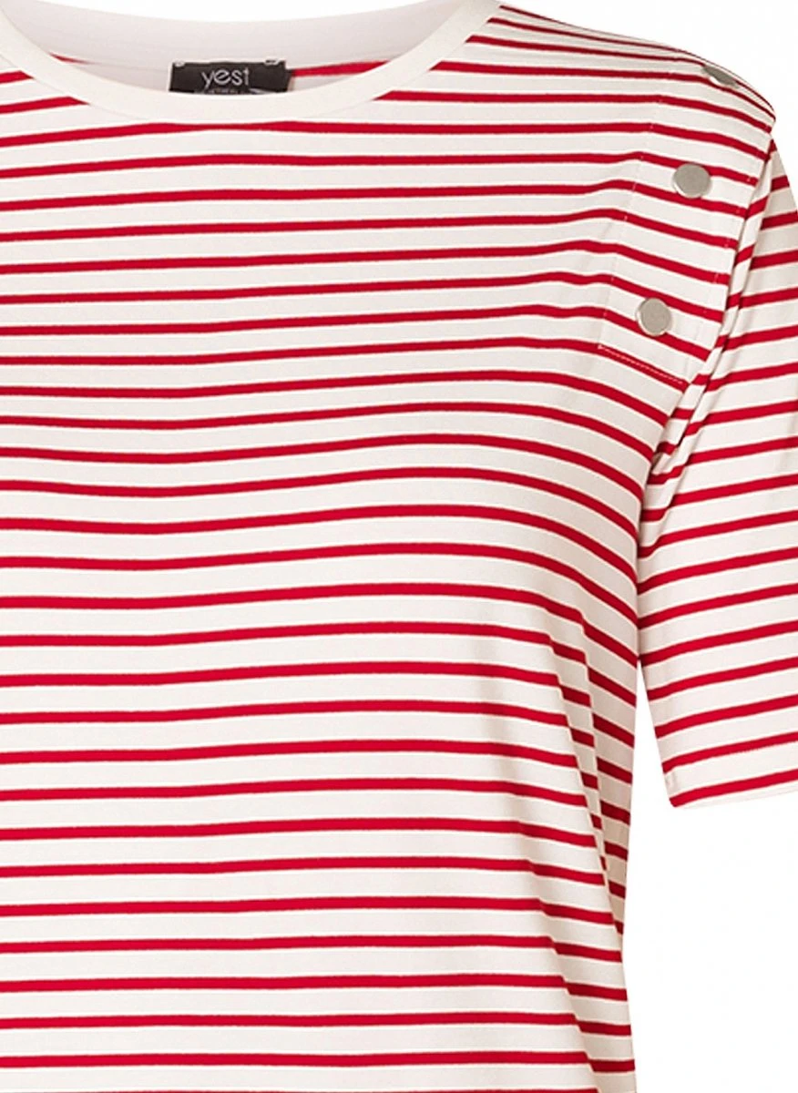 YESTA Hannalore Tops - Hot Red/Ecru - Maat X-0(44) 5 YESTA Hannalore Tops - Hot Red/Ecru - Maat X-0(44) - Afbeelding 3