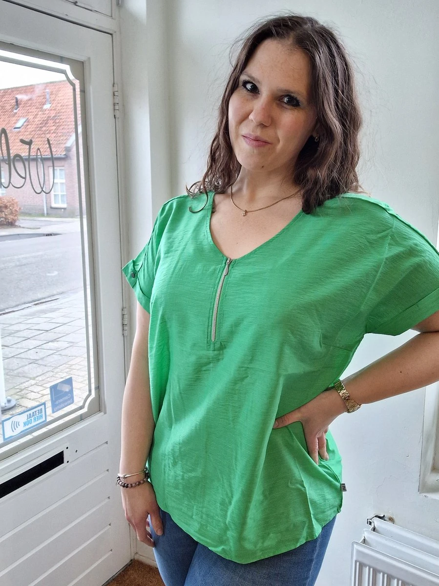 Zhenzi Kyleigh Top Groen XL 54/56 5 Zhenzi Kyleigh Top Groen XL 54/56 - Afbeelding 3