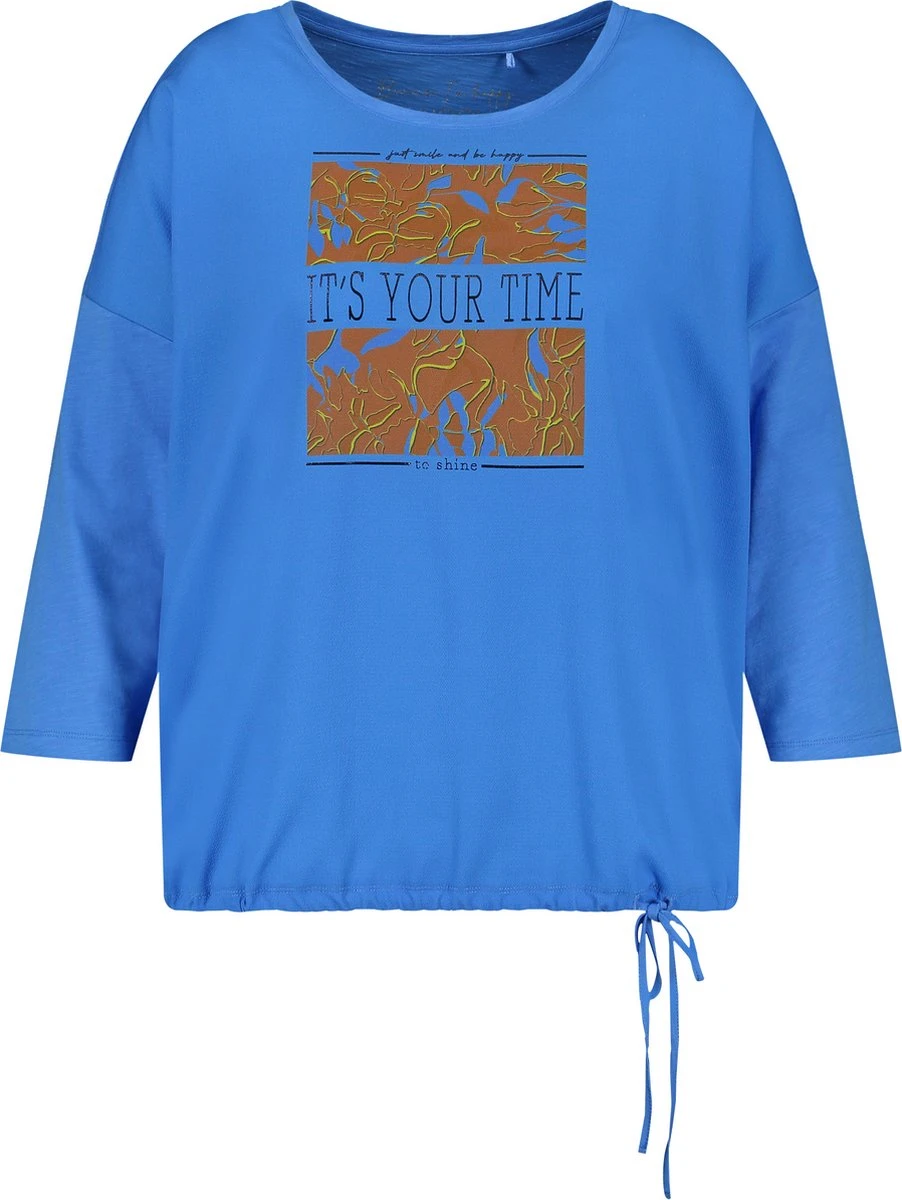 SAMOON Dames Shirt Met 3/4-mouwen Blue Bonnet Gemustert-42 4 SAMOON Dames Shirt Met 3/4-mouwen Blue Bonnet Gemustert-42 - Afbeelding 2