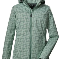 Killtec Dames Zomerjas - Softshell Jas - Lichtgroen Print - 39140 - Maat 48