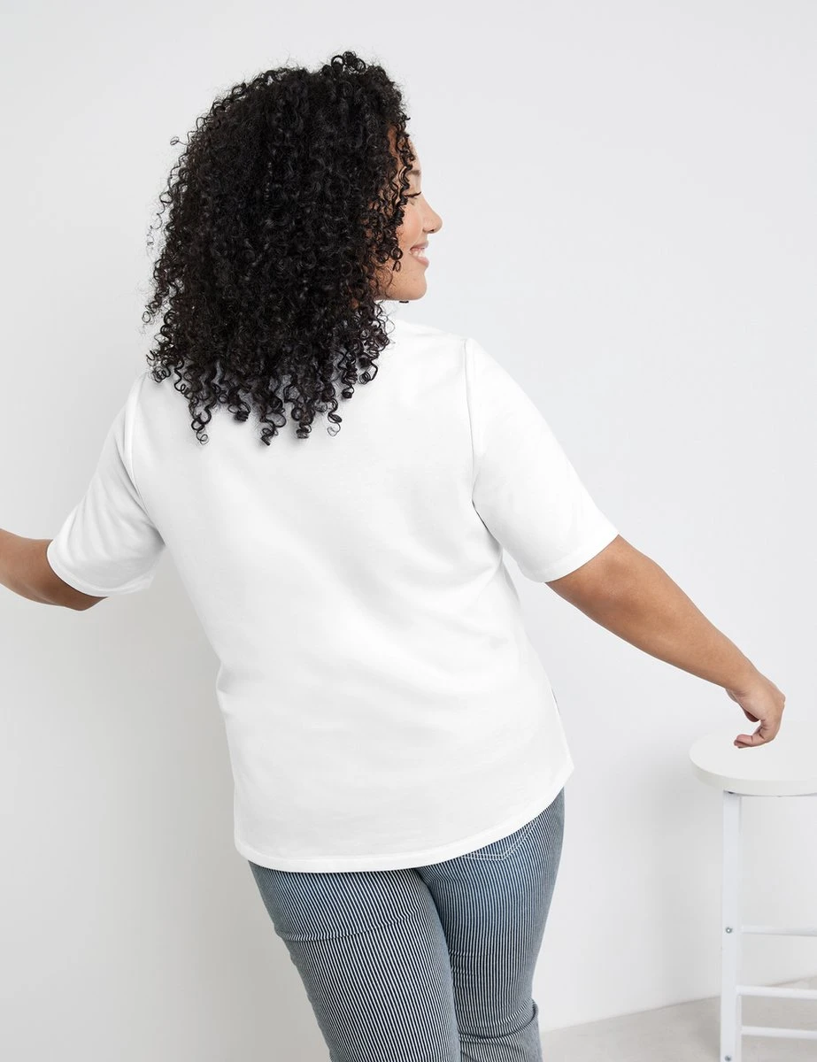 SAMOON Dames Shirt White Gemustert.-46 5 SAMOON Dames Shirt White Gemustert.-46 - Afbeelding 3