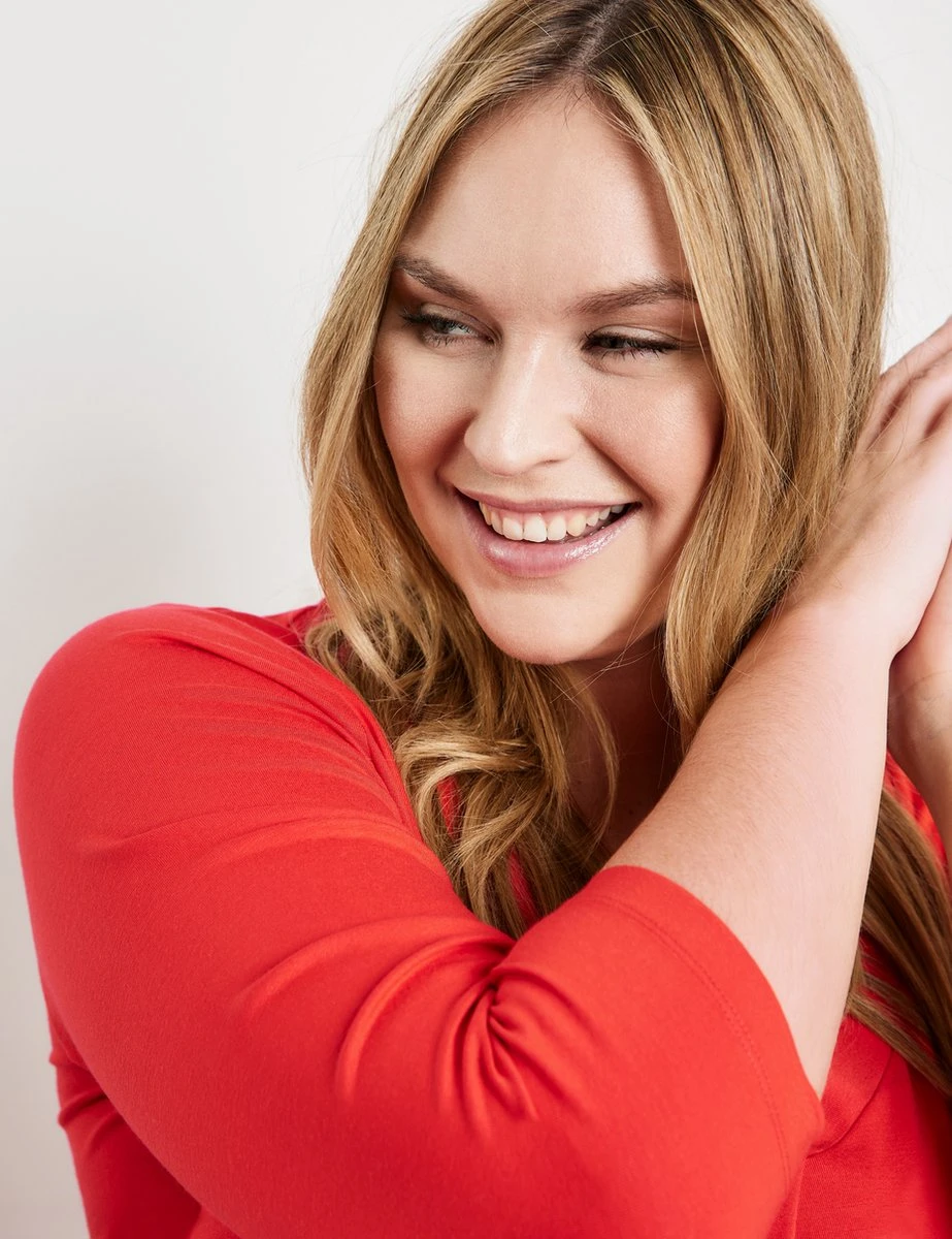 SAMOON Dames Shirt Met 3/4-mouwen Power Red-52 6 SAMOON Dames Shirt Met 3/4-mouwen Power Red-52 - Afbeelding 5