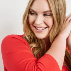 SAMOON Dames Shirt Met 3/4-mouwen Power Red-50 -Pantalonix Verkoopwinkel 923x1200 11