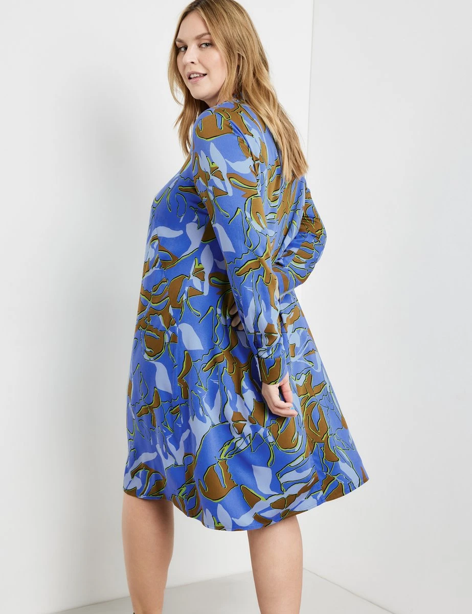 SAMOON Dames Blousejurk Blue Bonnet Gemustert-44 4 SAMOON Dames Blousejurk Blue Bonnet Gemustert-44 - Afbeelding 2