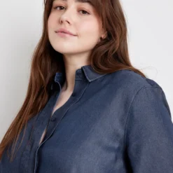 SAMOON Dames Blousejurk Dark Blue Denim-50 -Pantalonix Verkoopwinkel 923x1200 124