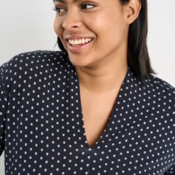 SAMOON Dames Longsleeve Navy Gemustert-50 -Pantalonix Verkoopwinkel 923x1200 151