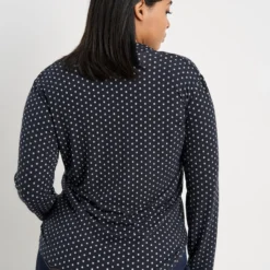 SAMOON Dames Longsleeve Navy Gemustert-44 -Pantalonix Verkoopwinkel 923x1200 175