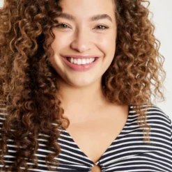 SAMOON Dames T-shirt Navy - Offwhite Ringel-56 -Pantalonix Verkoopwinkel 923x1200 18