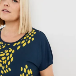 SAMOON Dames Shirt Met Korte Mouwen Mood Blue Gemustert-44 -Pantalonix Verkoopwinkel 923x1200 188