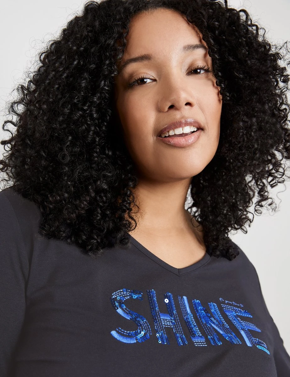 SAMOON Dames Longsleeve Navy Gemustert-52 5 SAMOON Dames Longsleeve Navy Gemustert-52 - Afbeelding 3