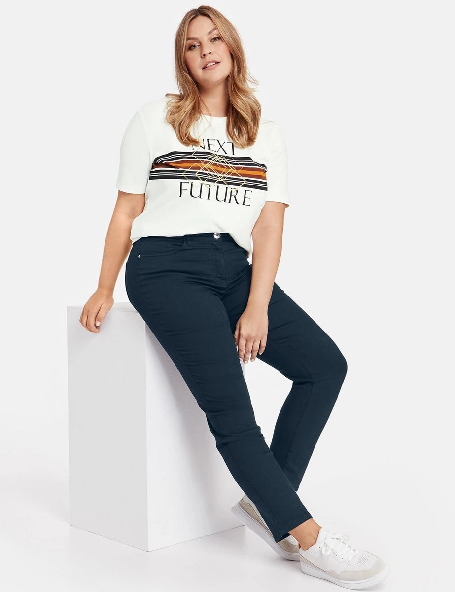 SAMOON Dames Stretchbroek Betty Navy-50 4 SAMOON Dames Stretchbroek Betty Navy-50 - Afbeelding 2