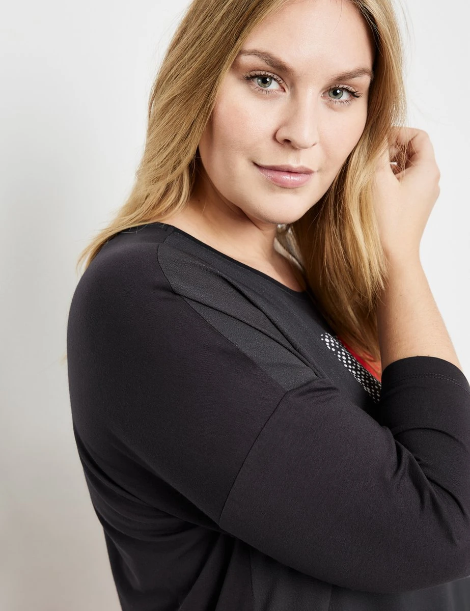 SAMOON Dames Shirt Navy Gemustert-42 5 SAMOON Dames Shirt Navy Gemustert-42 - Afbeelding 3