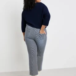 SAMOON Dames 7/8-jeans Betty Jeans Mood Blue Gemustert-56 -Pantalonix Verkoopwinkel 923x1200 277