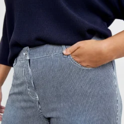 SAMOON Dames 7/8-jeans Betty Jeans Mood Blue Gemustert-50 -Pantalonix Verkoopwinkel 923x1200 306