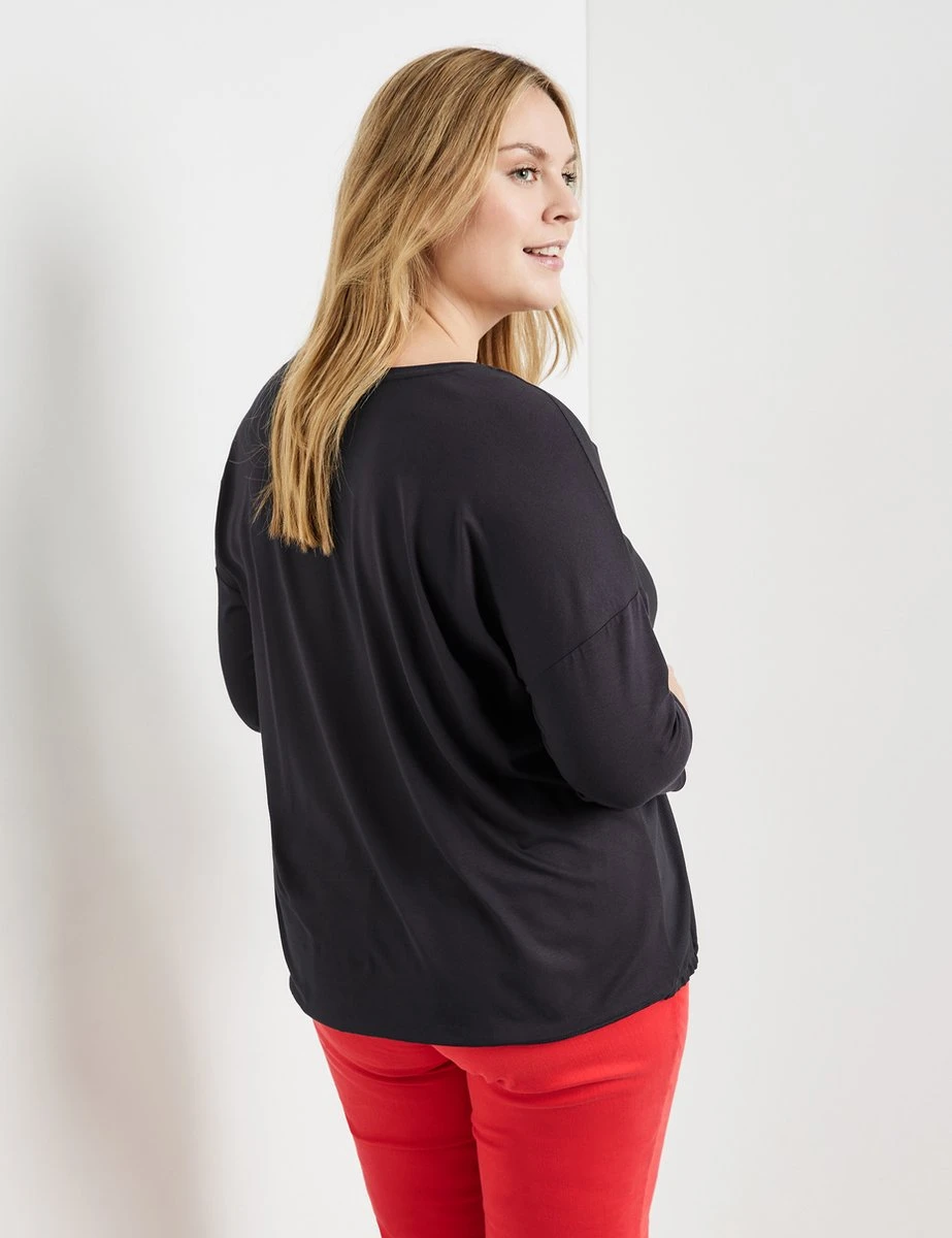 SAMOON Dames Shirt Navy Gemustert-52 5 SAMOON Dames Shirt Navy Gemustert-52 - Afbeelding 3