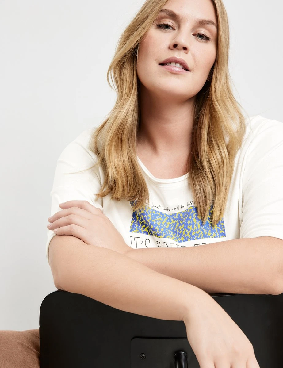 SAMOON Dames T-shirt Offwhite Gemustert-44 7 SAMOON Dames T-shirt Offwhite Gemustert-44 - Afbeelding 5