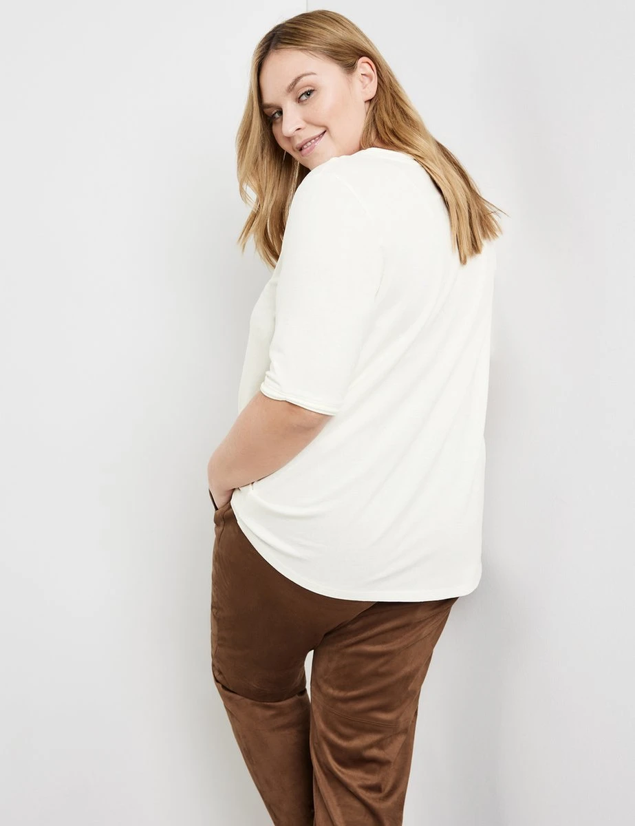 SAMOON Dames T-shirt Offwhite Gemustert-44 8 SAMOON Dames T-shirt Offwhite Gemustert-44 - Afbeelding 6