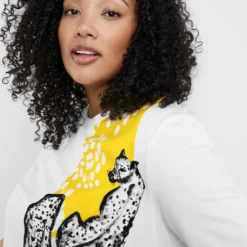 SAMOON Dames Shirt White Gemustert.-48