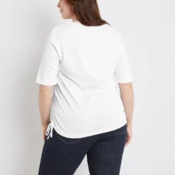 SAMOON Dames T-shirt White Gemustert.-56 -Pantalonix Verkoopwinkel 934x1200 4